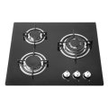 3 Burner Black Tempered Glass Cooking Top, Gas Cooker